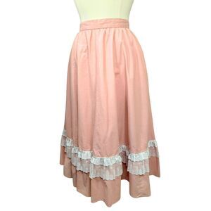 Vintage 70s Gunne Sax Prairie Skirt Lace Ruffle Pockets Jessica’s Gunnies Size 9